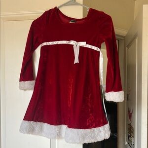Holiday Editions Red Velvet Dress with White Trim